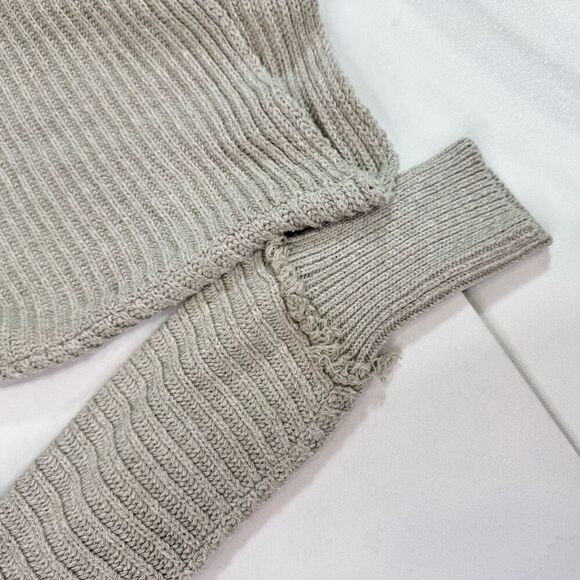 Free People Sweater Womens Small Tan Marlie Deep V-Neck Ribbed Knit Long Sleeve - Picture 8 of 12